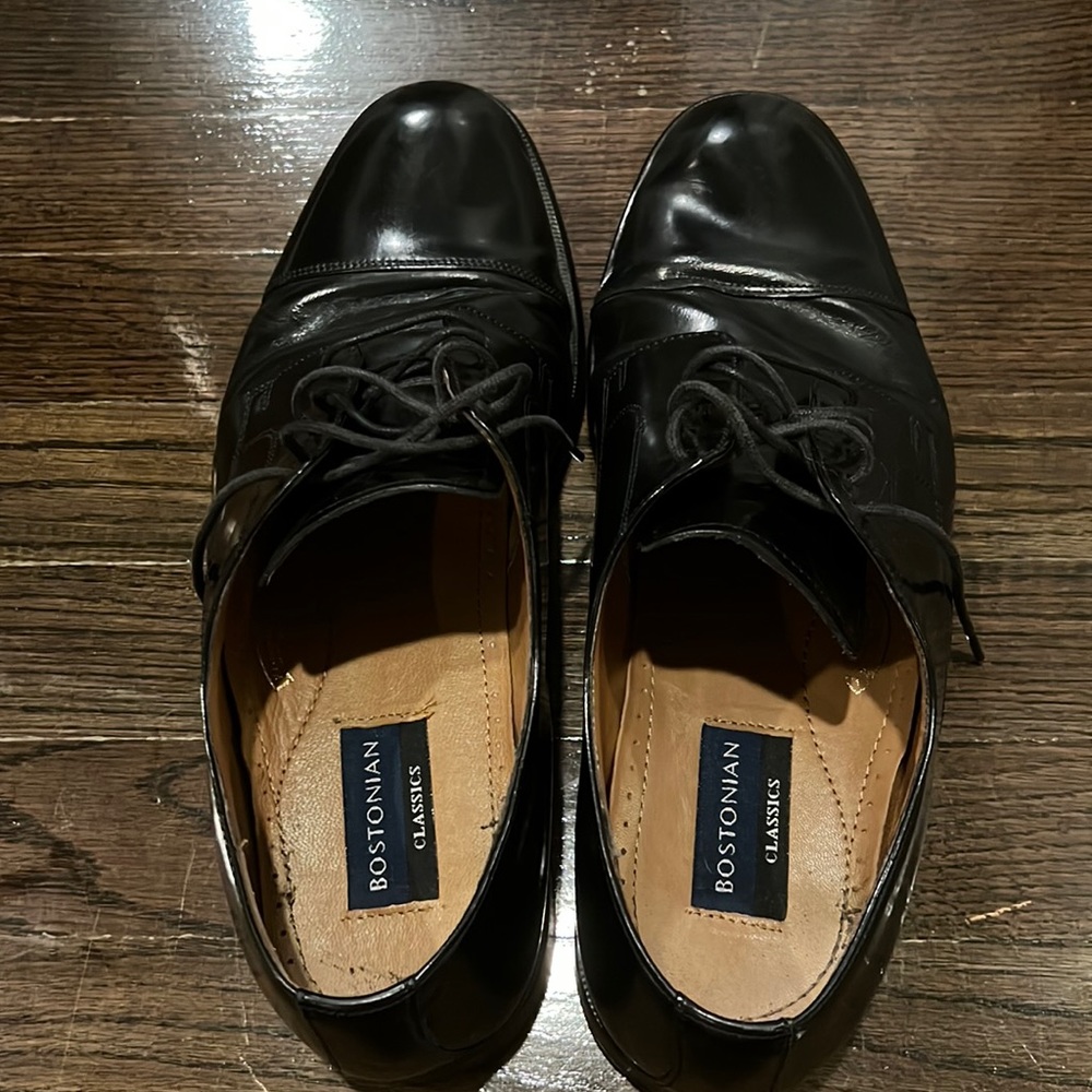 Bostonian Black Leather Lace Up Men’s Dress Shoe.  Size 11.5M.